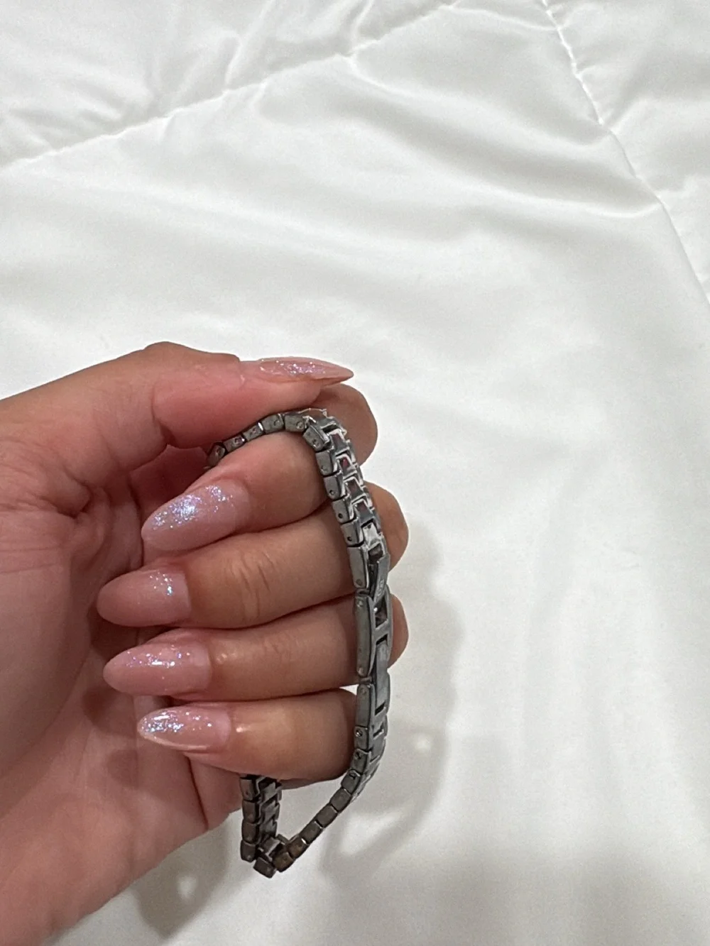 Jennifer Lopez Silver-Tone Crystal Bracelet Watch